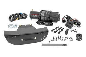 Polaris RZR Turbo S4 Winch Mount - Rough Country - RS4500S - Black - '21-'22